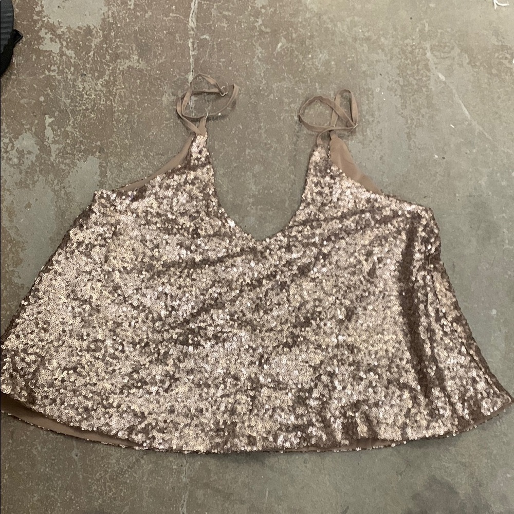 Tobi sequin camisole euro summer Ibiza fairy bronze